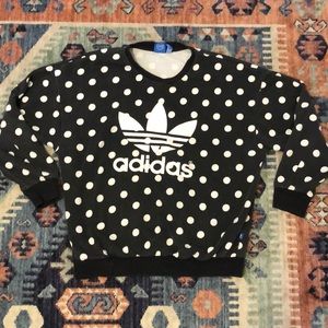 Adidas original polka dot trefoil logo sweatshirt